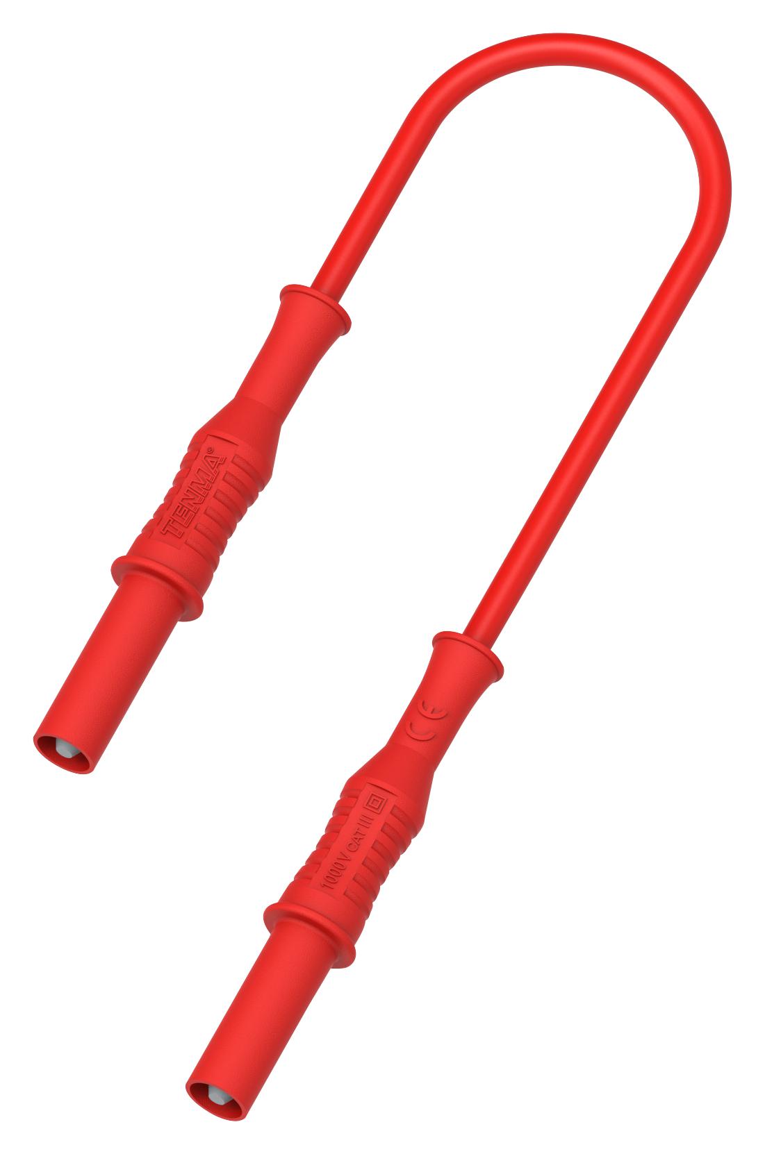 76-016 4MM BANANA PLUG TO PLUG LEAD, RED, 1.5M TENMA