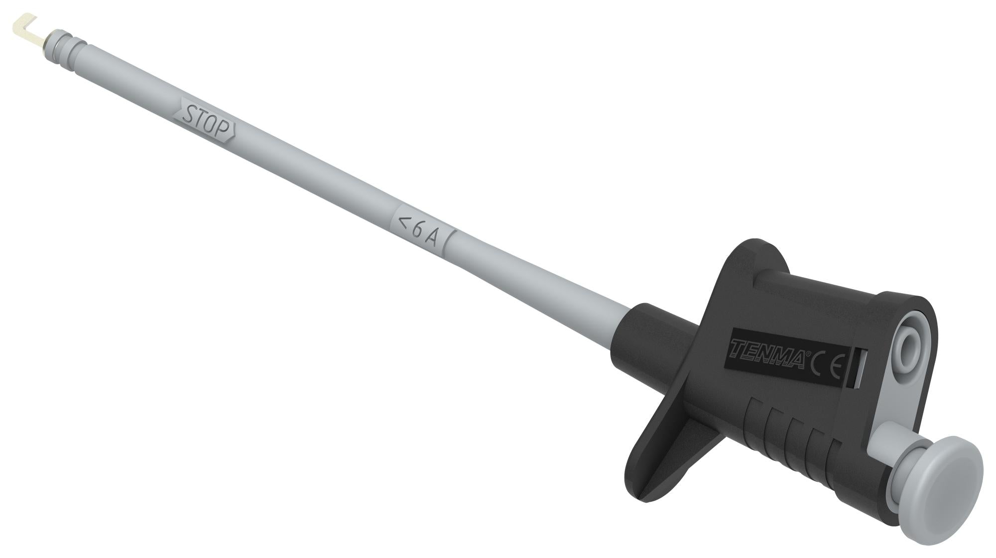 76-065 HOOK CLIP W/ 4MM FEMALE BANANA JACK, BLK TENMA