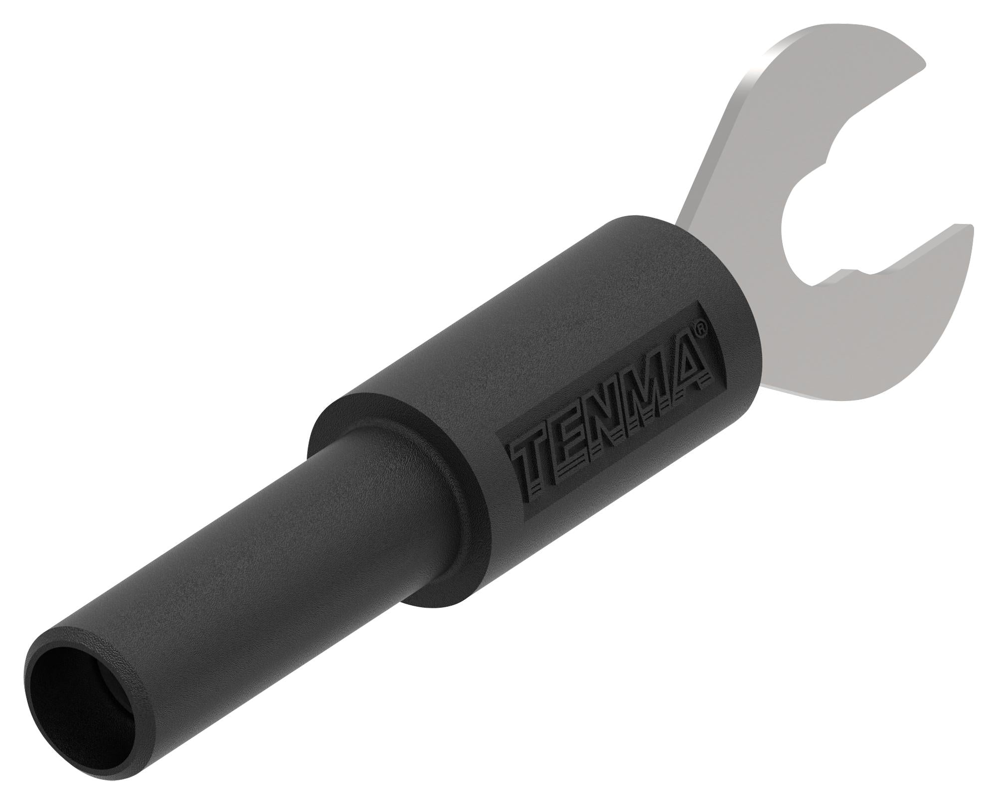 76-078 ADAPTER, BANANA JACK - SPADE LUG, BLK TENMA