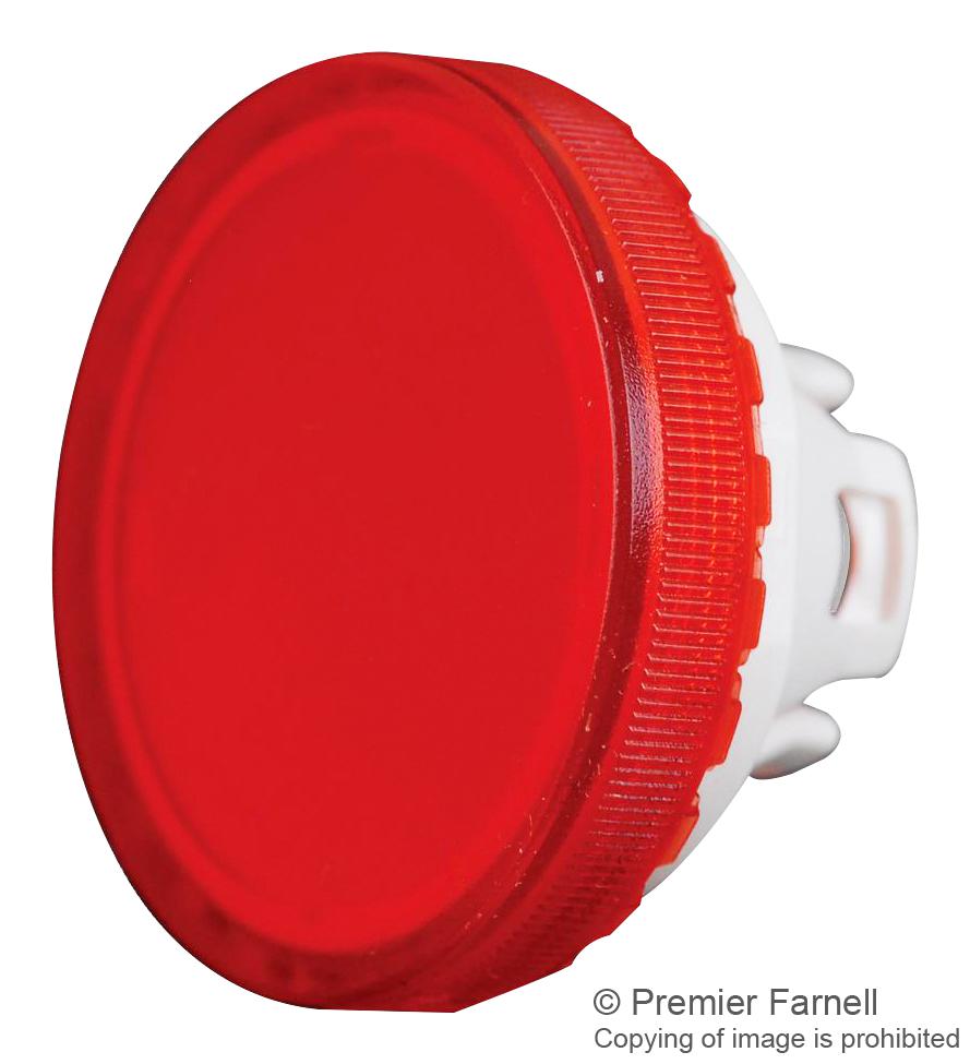 84-7111.200 ROUND LENS W/ BEZEL, RED, PLASTIC EAO