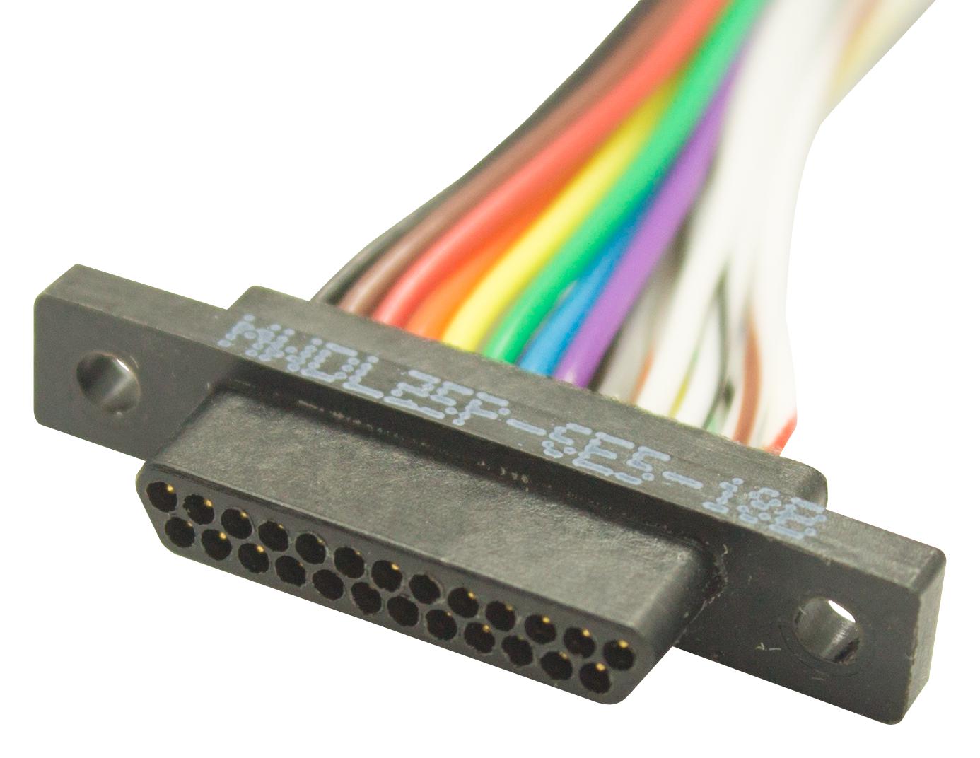 MWDL-15P-6E5-18.0B CABLE, 15POS, MICRO D PLUG-FREE END, 18" GLENAIR