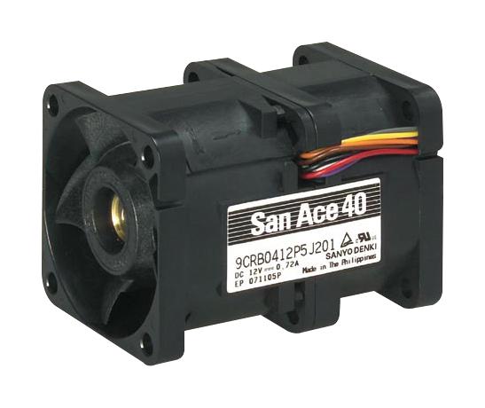 9CRB0412P5S201 AXIAL FAN, 40MM, 12VDC, 31.8CFM, 68DBA SANYO DENKI