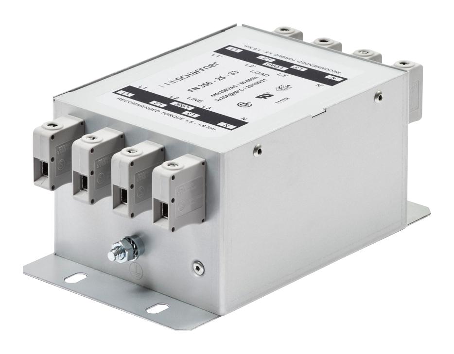 FN356-16-29 PWR LINE FILTER, 3 PH+NEUTRAL, 16A, 440V SCHAFFNER