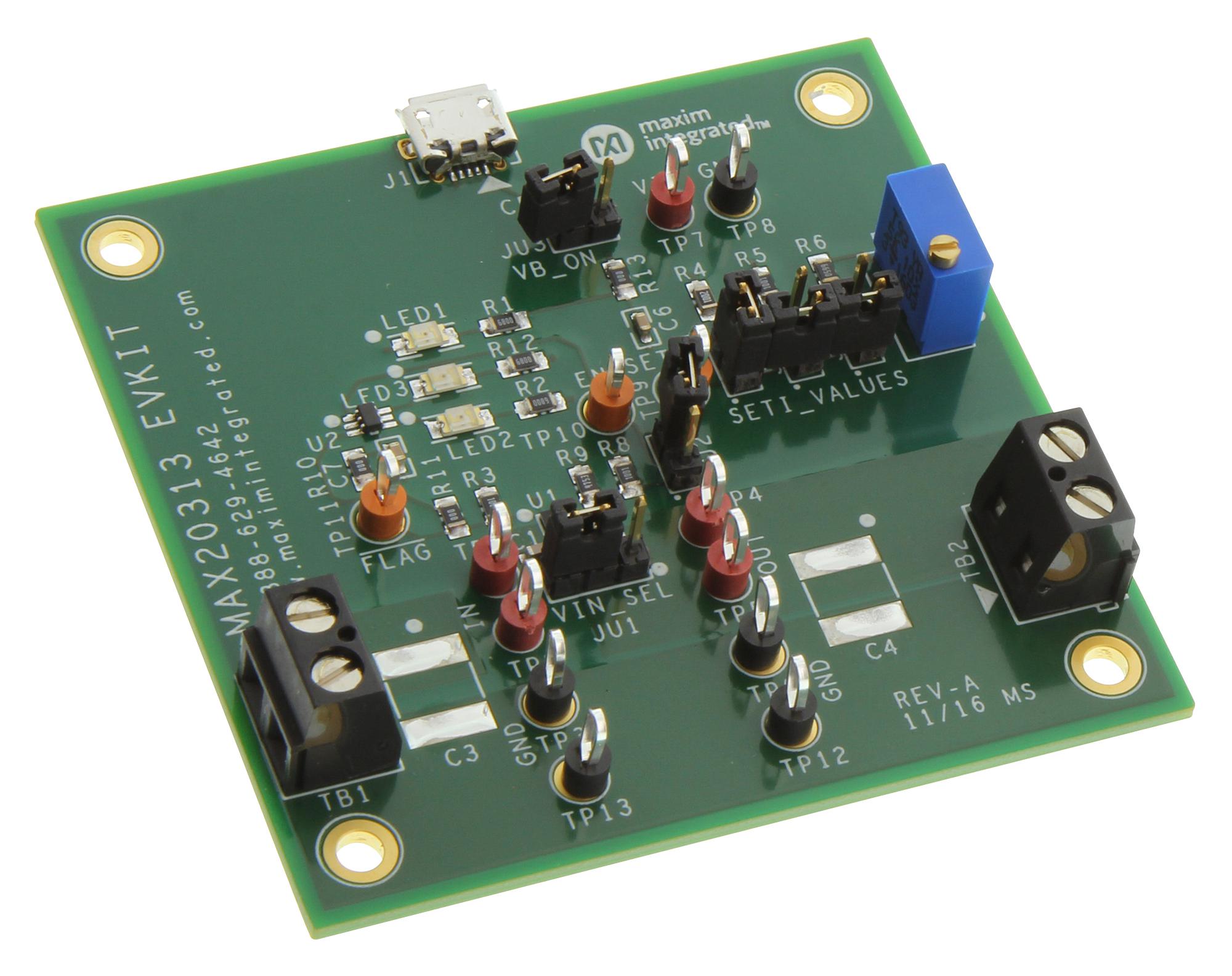 MAX20313EVKIT# EVAL BOARD, ADJ CURRENT-LIMIT SWITCH MAXIM INTEGRATED / ANALOG DEVICES