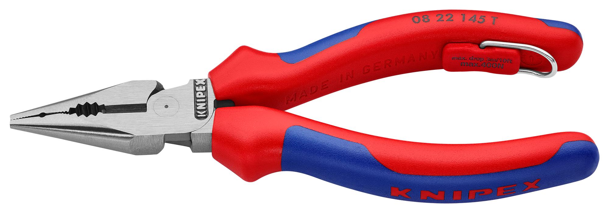 08 22 145 T NEEDLE NOSE COMBO PLIER, 145MM, 16MM2 KNIPEX