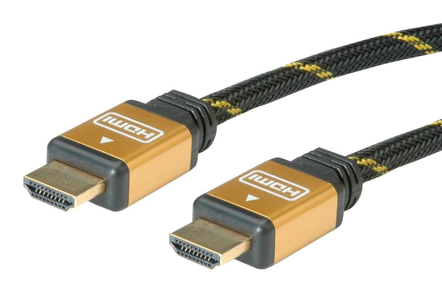 11.04.5506 AUDIO CABLE, HDMI A PLUG, 10M, BLK/YEL ROLINE