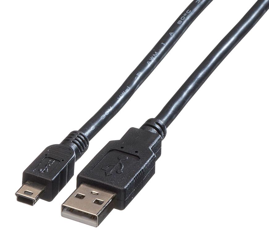 11.02.8719 USB CABLE, 2.0 A-MINI B PLUG, 1.8M, BLUE ROLINE