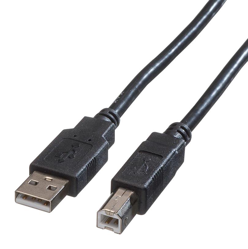 11.02.8845 USB CABLE, 2.0 A-B PLUG, 4.5M, BLK ROLINE