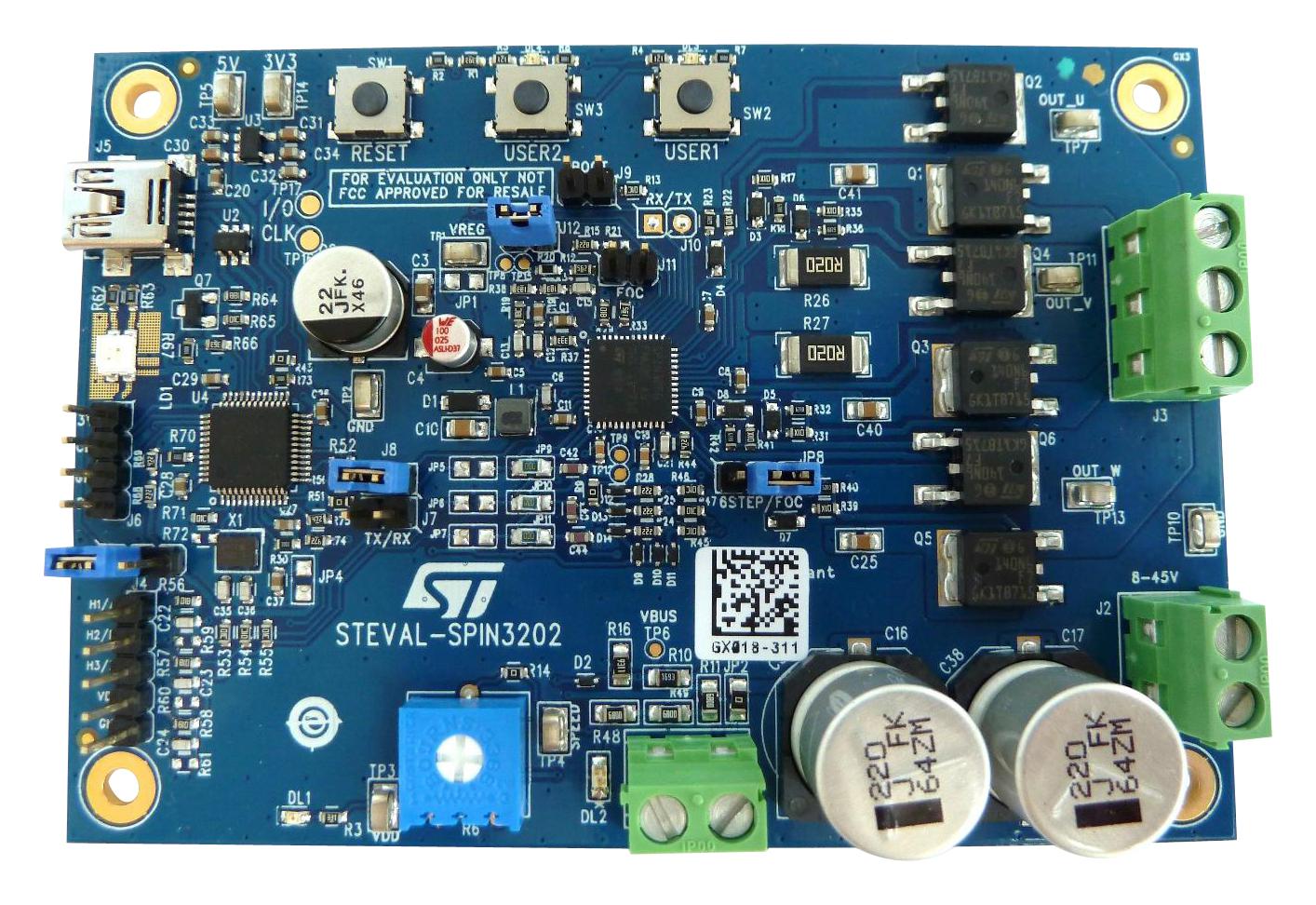 STEVAL-SPIN3202 EVAL BOARD, 3-PHASE BLDC DRIVER STMICROELECTRONICS