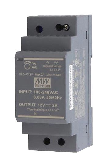 HDR-30-5 POWER SUPPLY, AC-DC, 5V, 3A MEAN WELL