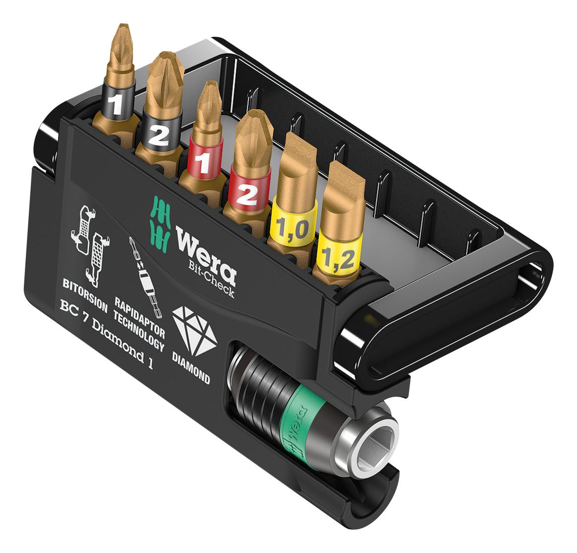 05057416001 BIT-CHECK SET W/UNIVERSAL HOLDER, 8PC WERA
