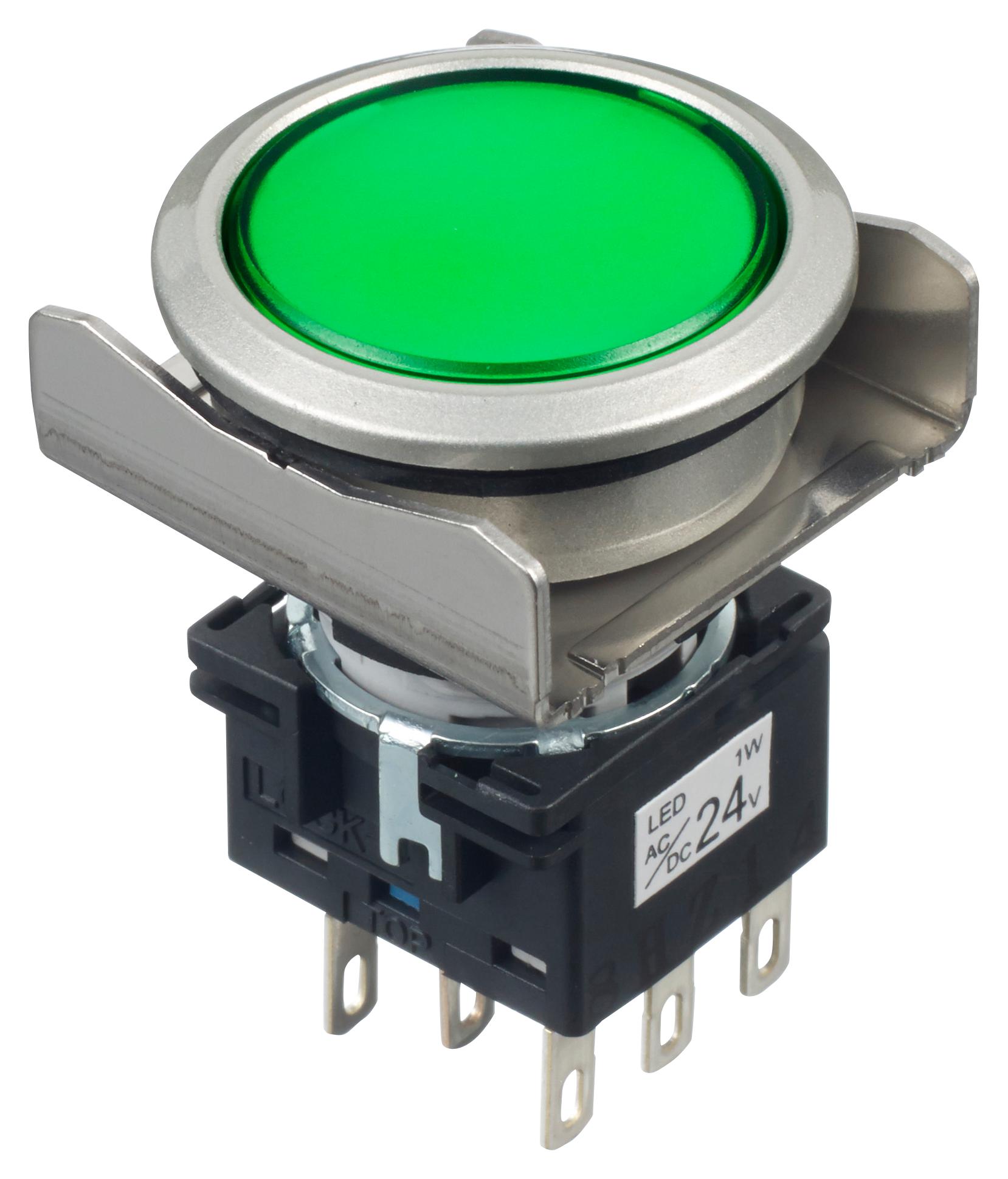 LBW6ML-A1T64G PB SW, DPDT, 24VAC/DC, SOLDER, GREEN IDEC