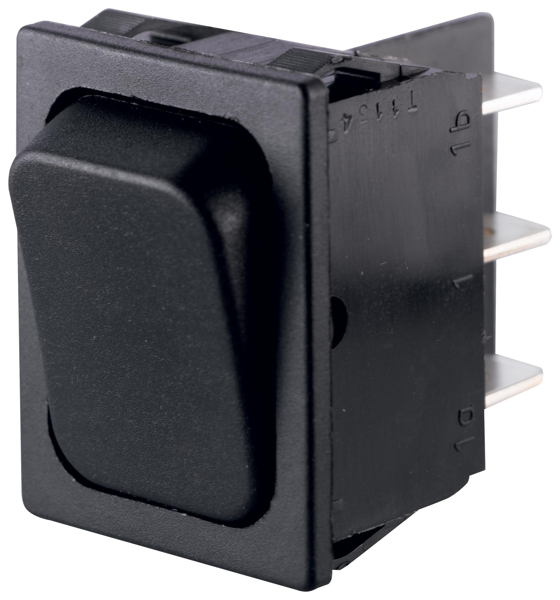 01834.3402-00 ROCKER SWITCH, DPDT, 4A, 250VAC, BLACK MARQUARDT