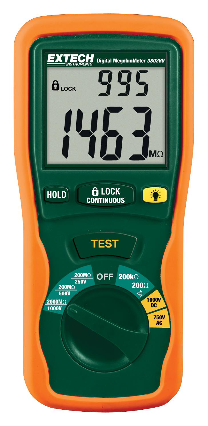 380260 DIGITAL MEGOHMMETER, 200MOHM - 2GOHM EXTECH INSTRUMENTS