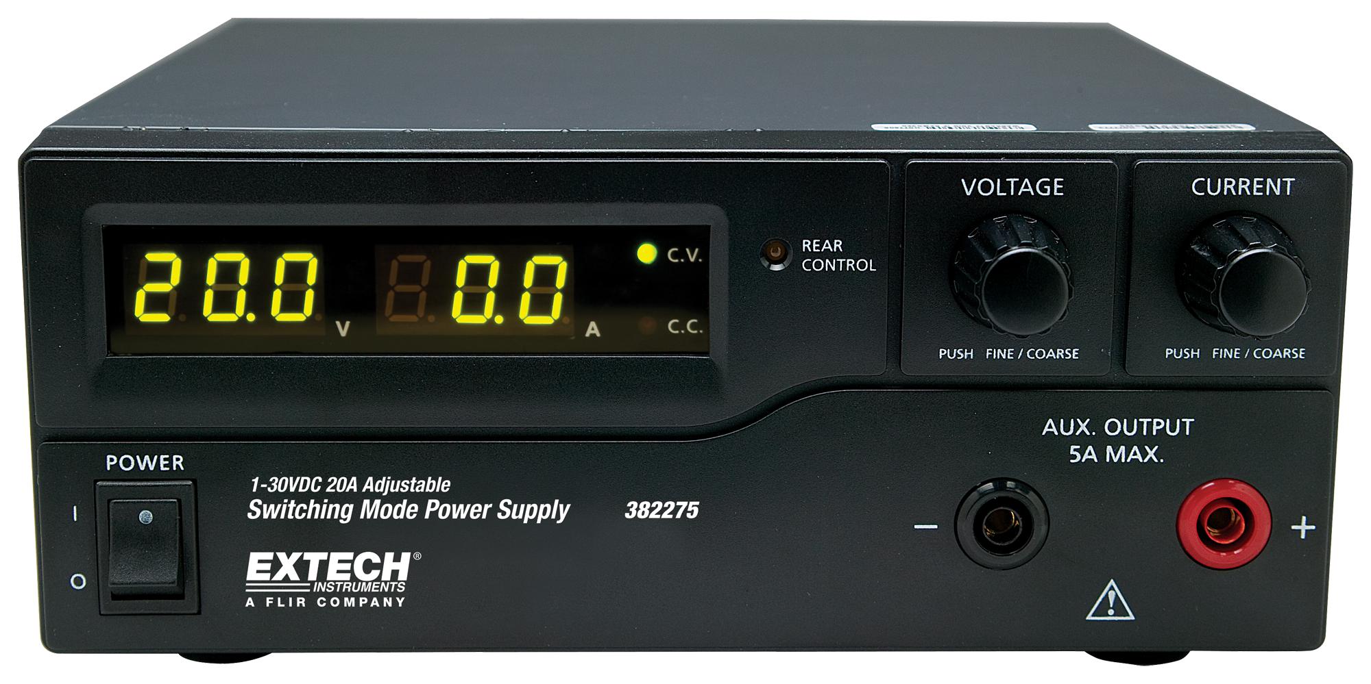382275 DC POWER SUPPLY, 1 OUTPUT, ADJ, 20A/30V EXTECH INSTRUMENTS