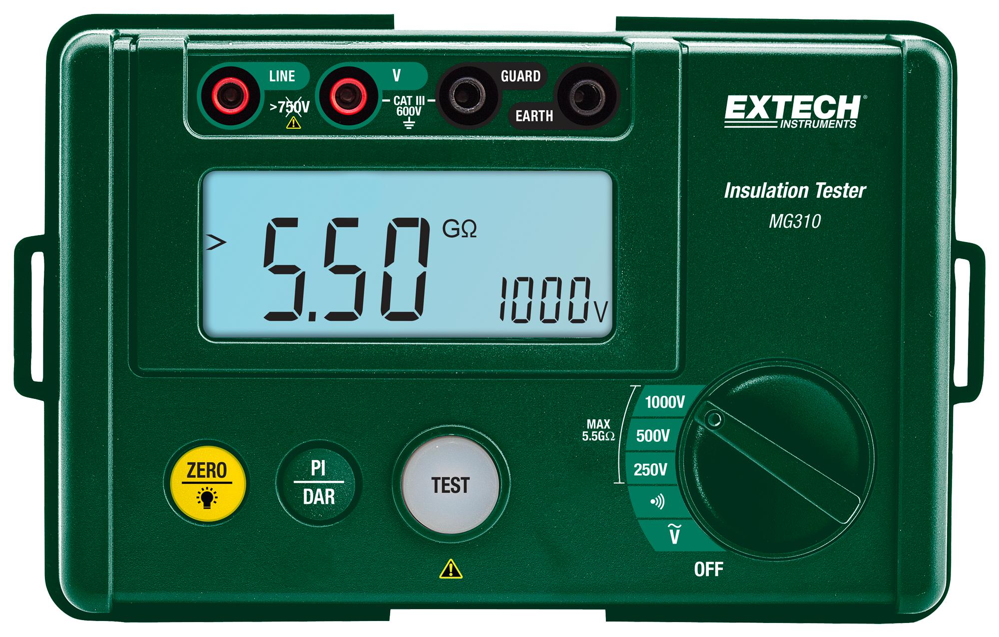 MG310 DIGITAL INSULATION TESTER, 5.5GOHM, 1KV EXTECH INSTRUMENTS