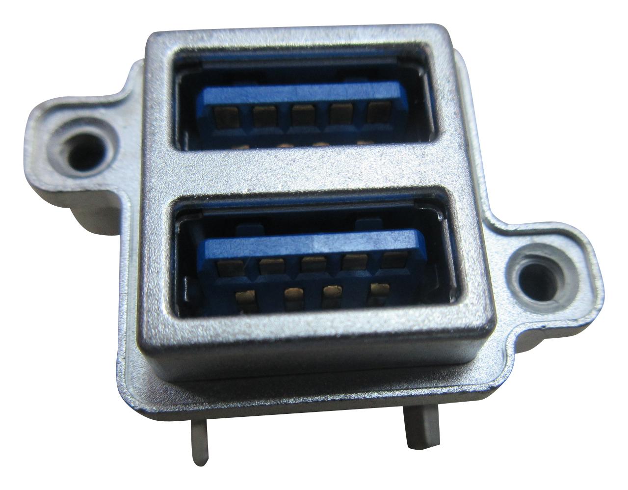 MUSBR-4593-M0 SEALED USB, 3.0 TYPE A, RCPT, 2PORT AMPHENOL ICC