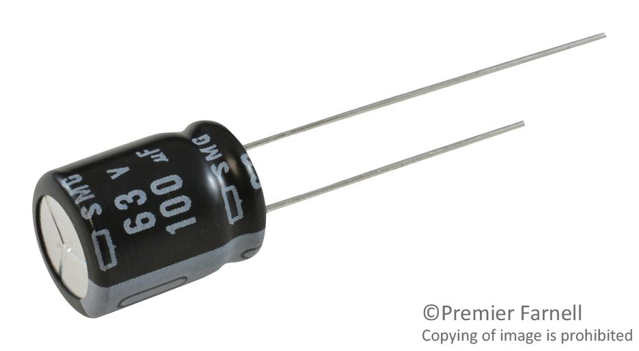 ESMG630ELL101MJC5S CAP, 100µF, 63V, 20% UNITED CHEMI-CON