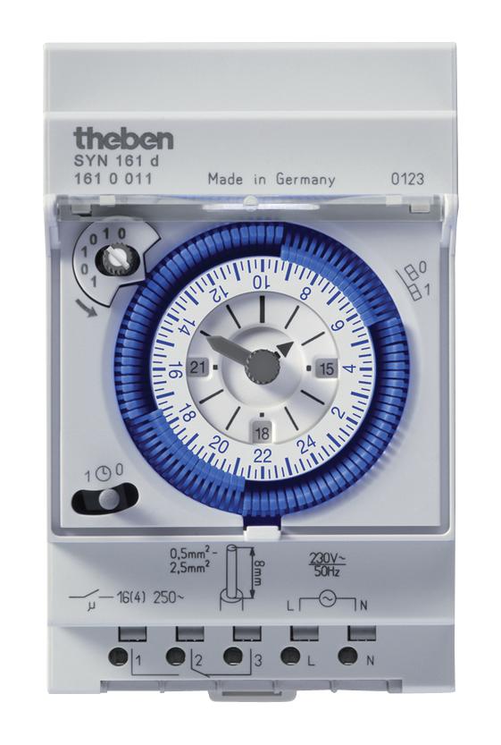 SYN161D TIME SWITCH, ANALOGUE, SPDT, 16A, 230VAC THEBEN