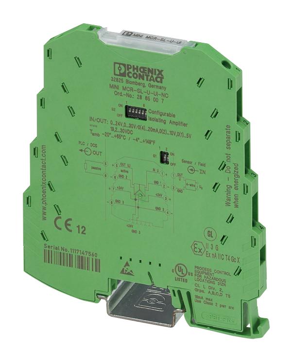 2865007 ISO AMPLIFIER, 1-CH, VOLTAGE, 19.2-30VDC PHOENIX CONTACT