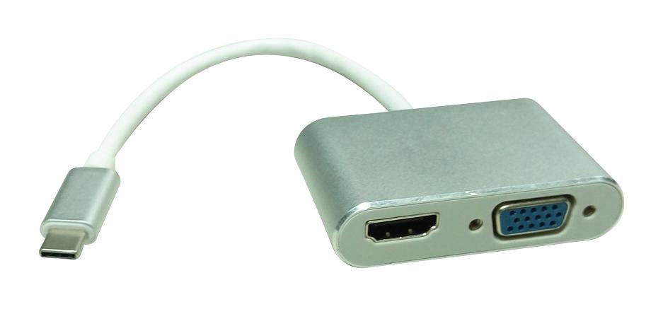 12.03.3215 CONV, USB TYPE C PLUG TO HDMI/VGA RCPT ROLINE