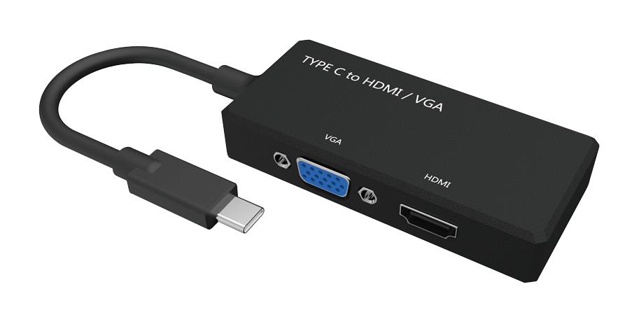 MC002676 CONV, USB TYPE C PLUG TO HDMI/VGA RCPT MULTICOMP