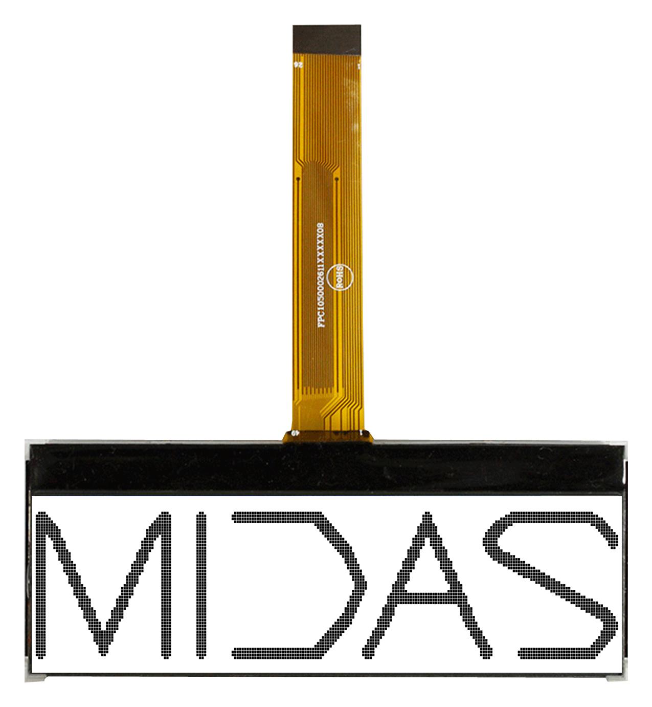 MCCOG240064D6W-FPTLW LCD GRAPHIC DISPLAY, 240X64P, FSTN, 3.3V MIDAS