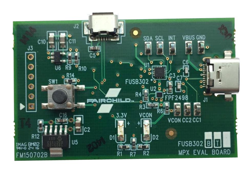 FUSB302BGEVB EVAL BOARD, USB TYPE-C CONTROLLER W/PD ONSEMI