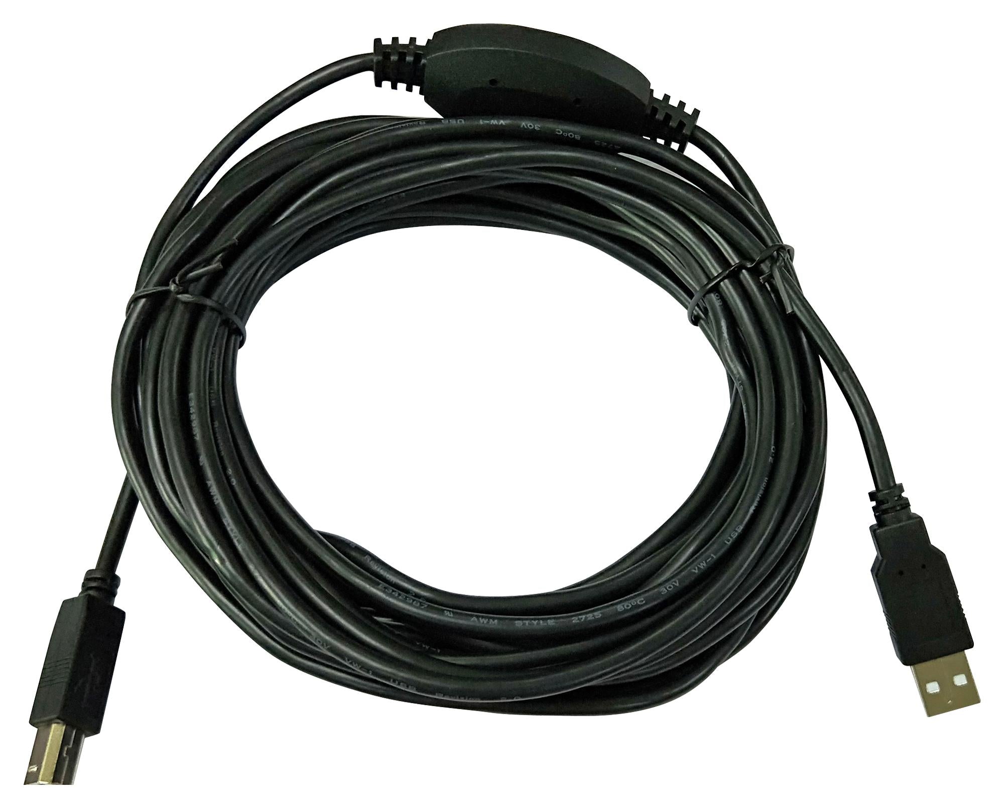 MC002733 USB CABLE, 2.0 PLUG A-B, 25FT, BLACK MULTICOMP