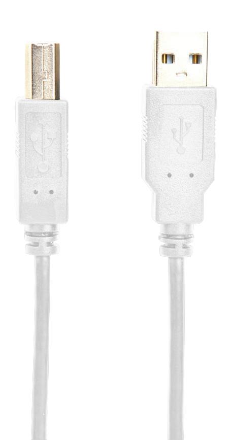 MC002736 USB CABLE, 2.0 PLUG A-B, 10FT, WHITE MULTICOMP