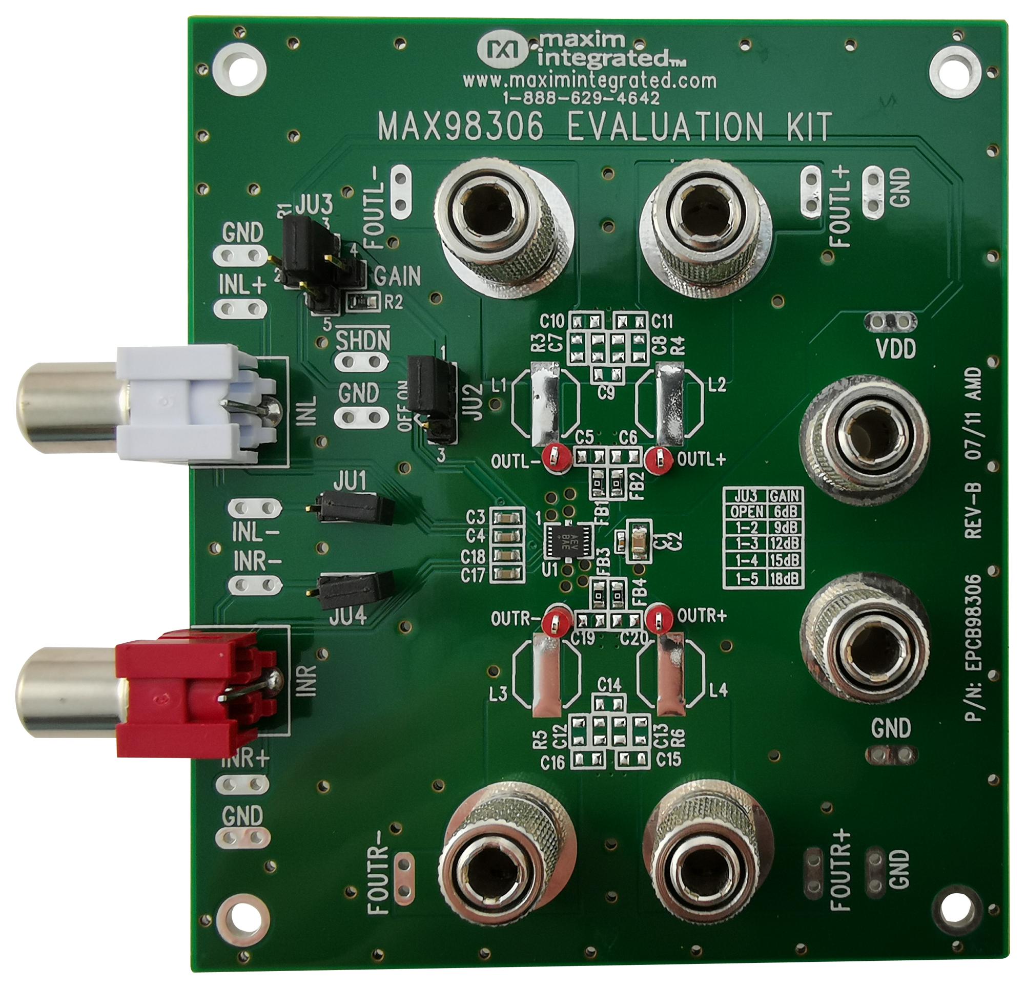 MAX98306EVKIT# EVAL KIT, AUDIO POWER AMPLIFIER-CLASS D MAXIM INTEGRATED / ANALOG DEVICES