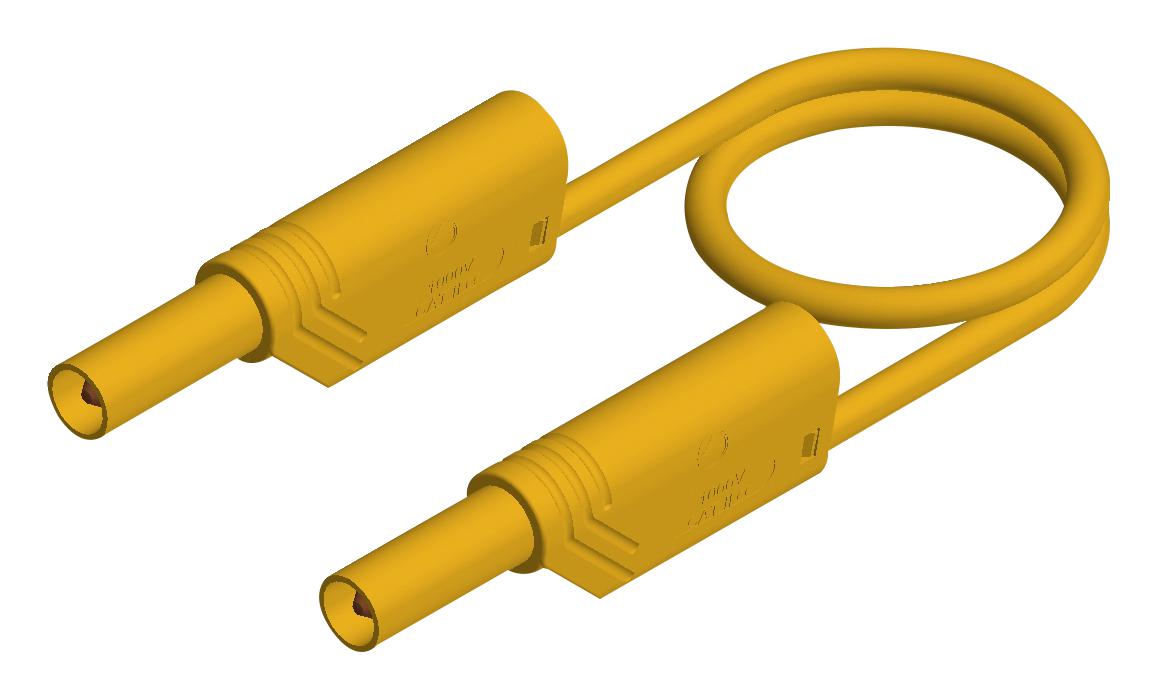 934086103 TEST LEAD, 4MM BANANA PLUG, YEL, 250MM HIRSCHMANN TEST AND MEASUREMENT