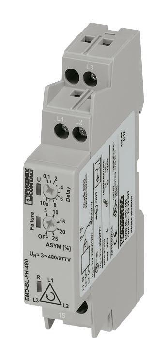 2903527 PHASE MONITORING RELAY, 3-PH, SPDT, 519V PHOENIX CONTACT