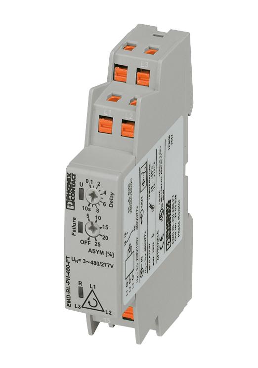 2903528 PHASE MONITORING RELAY, 3-PH, SPDT, 519V PHOENIX CONTACT