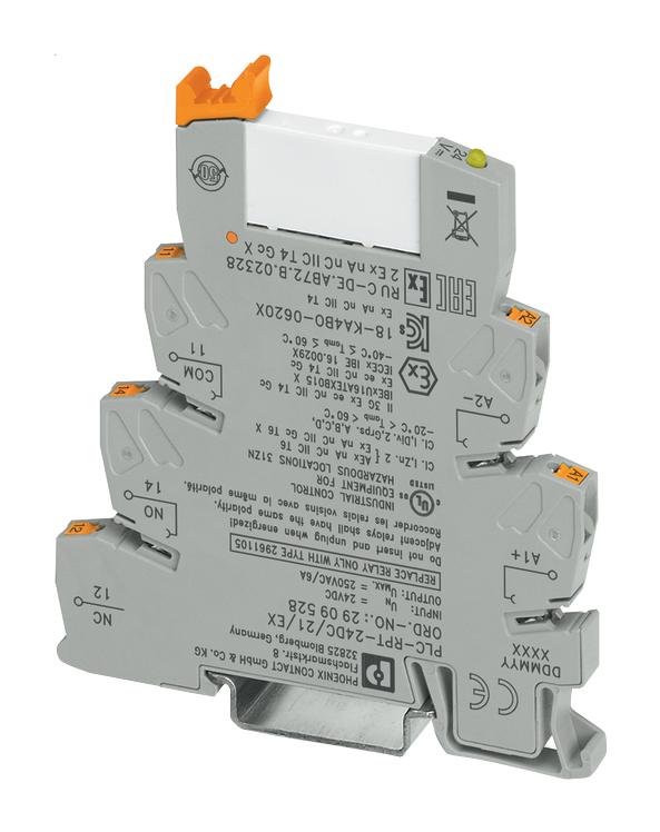 2909528 RELAY MODULE, SPDT, 24VDC, 6A, DIN RAIL PHOENIX CONTACT