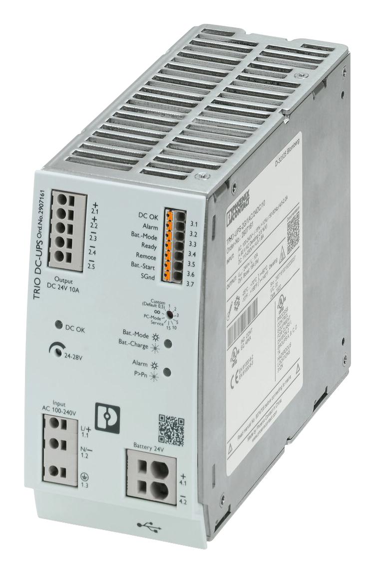 2907161 UNINTERRUPTIBLE PWR SUPPLY, 24VDC, 10A PHOENIX CONTACT