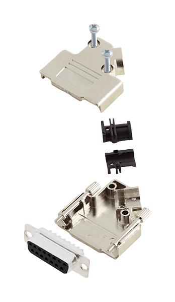 L17D45PK-M-15+L77SDA15S D SUB CONNECTOR, RCPT, 15POS, SOLDER AMPHENOL ICC