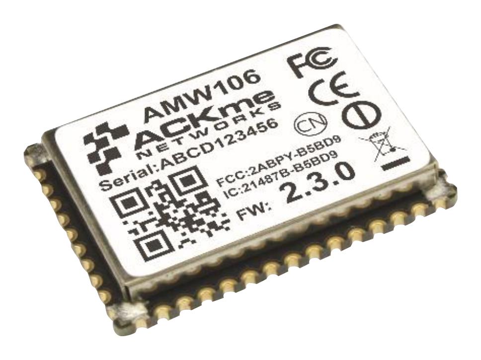 AMW106 WI-FI MODULE, I2C/SPI/UART/USB, 2.484GHZ SILICON LABS