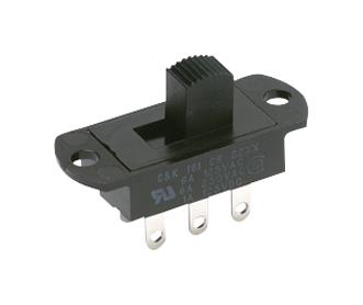 S101031MS02Q SLIDE SWITCH, SPST, 6A, 250V, THT C&K COMPONENTS