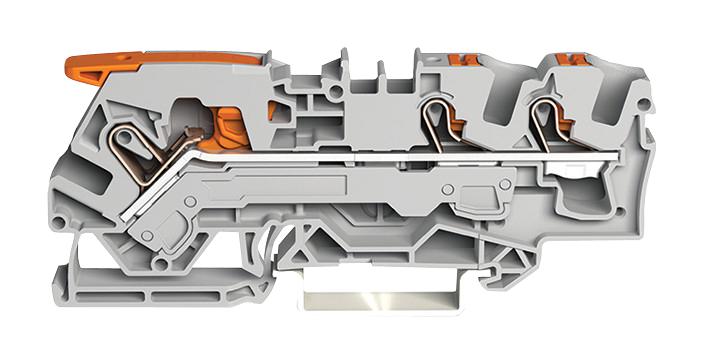 2106-5301 TERMINAL BLOCK, DINRAIL, 3WAYS, 8AWG WAGO