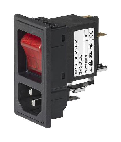 3-107-924 POWER ENTRY CONN, PLUG, 10A, 250VAC SCHURTER