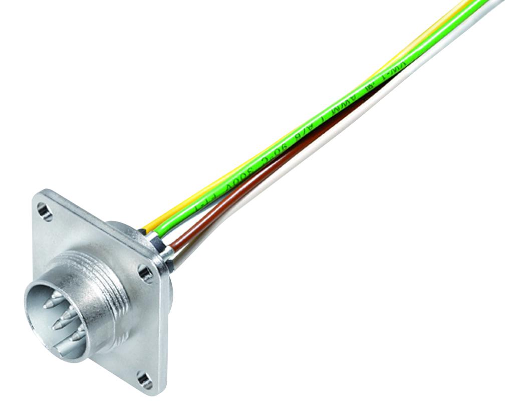 09-0123-320-06 CIRCULAR CONNECTOR, PLUG, 6POS, FLANGE BINDER