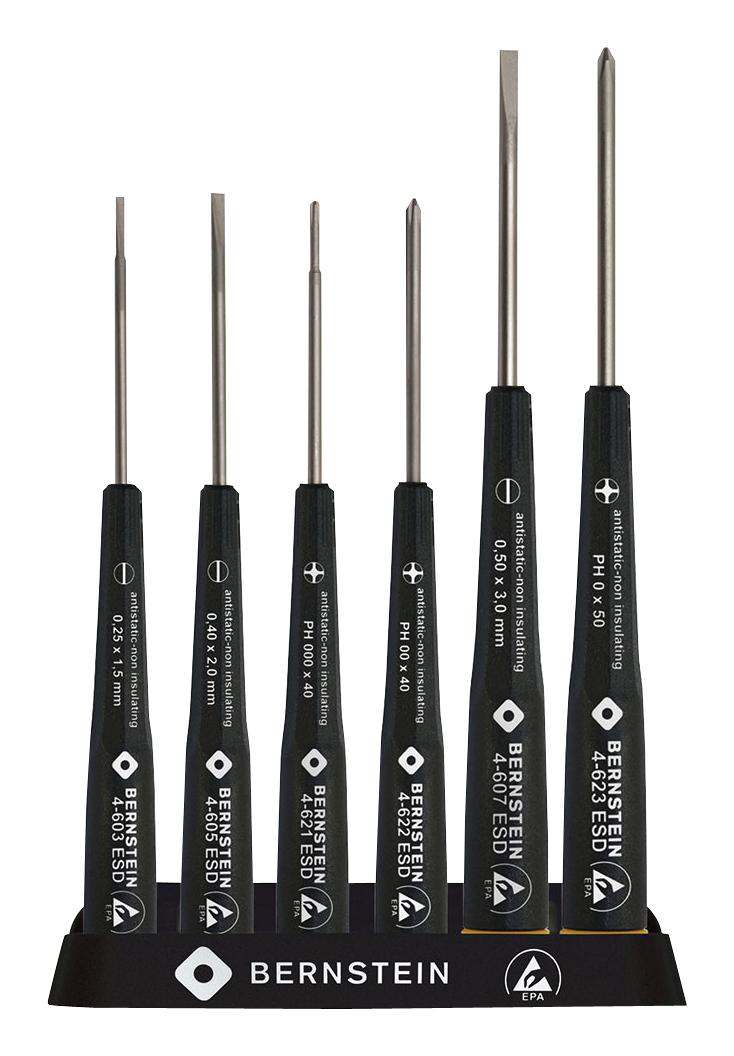 4-620 SCREWDRIVER SET, SLOTTED/PH, 6PC BERNSTEIN WERKZEUGFABRIK