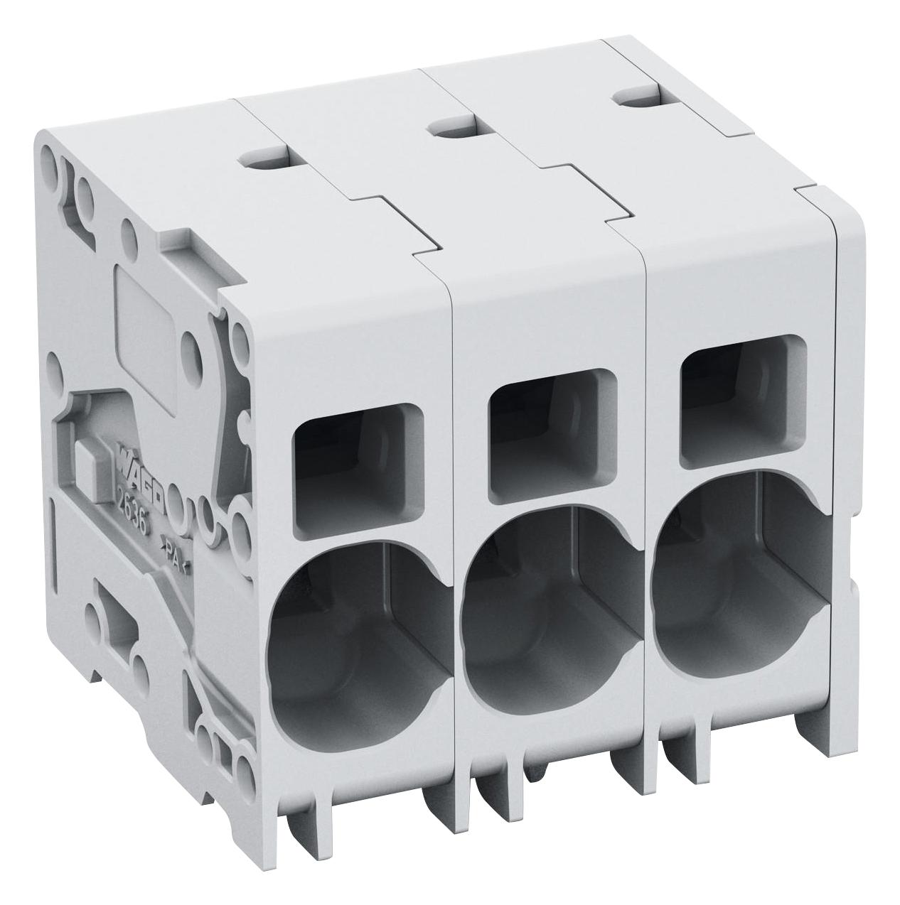 2636-1103/020-000 TB, WIRE TO BOARD, 3WAY, 18-4AWG WAGO