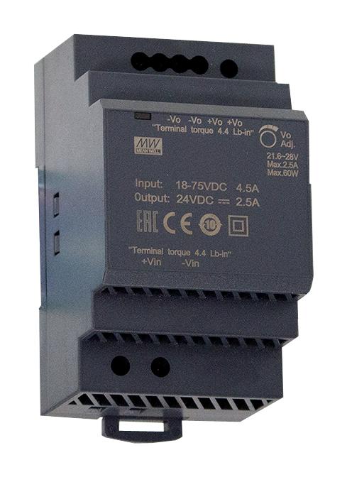 DDR-60G-12 DC-DC CONVERTER, 12V, 5A MEAN WELL