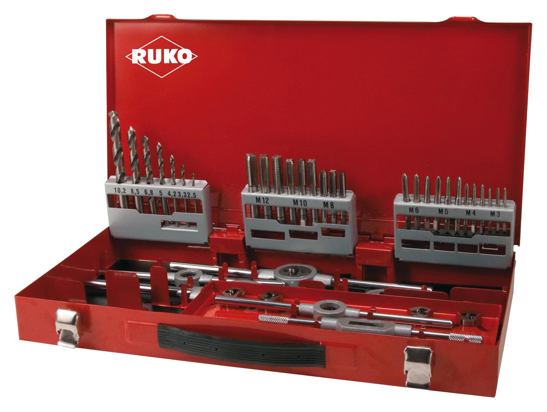 245030 THREAD-CUTTING SET HSS 44 PIECE RUKO