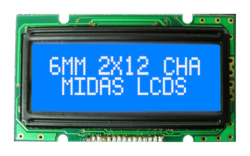 MC21205A6WR1-BNMLW ALPHANUMERIC DISPLAY, STN, 5.5MM, COB MIDAS