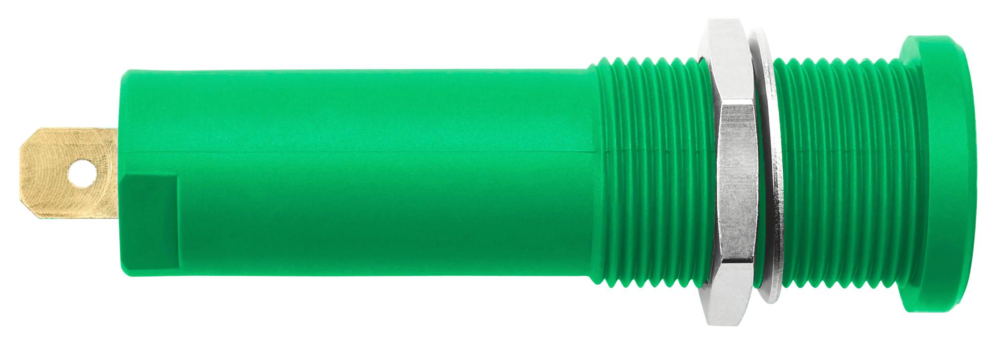 HSEB 3125 L AU / GN CONN, BANANA, JACK, 16A, GRN, QC/SOLDER SCHUTZINGER
