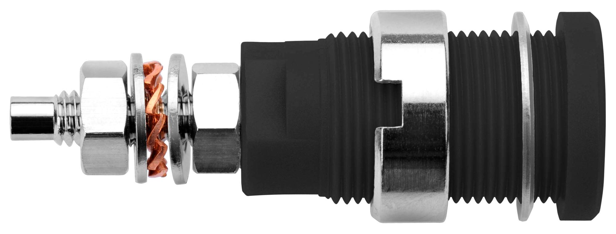 SEB 6446 NI / SW CONN, BANANA, JACK, 32A, BLACK SCHUTZINGER