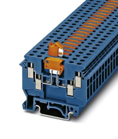 UDK 4-MTK-P/P BU DINRAIL TERMINAL BLOCK, 4WAY, 10AWG, BLU PHOENIX CONTACT